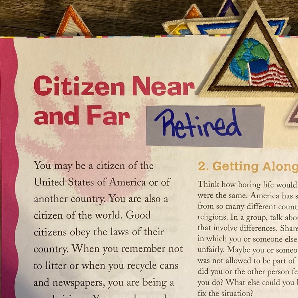 Citizen Near and Far Brown Border Try-It 
Girl Scouts Badge Patch